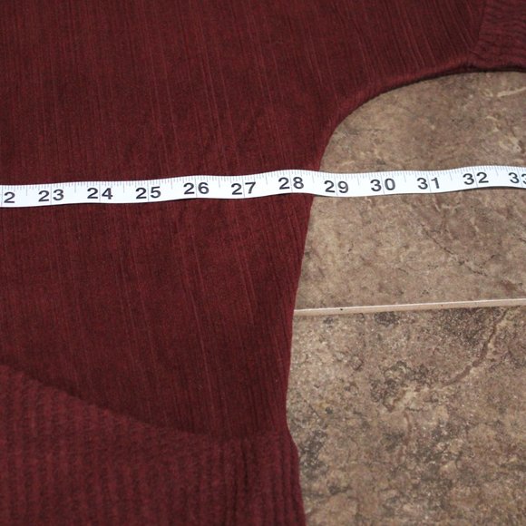 MAURICES Textured Cardigan Sweater Long Sleeve Open Front Plum Waffle Knit Med - Picture 6 of 10